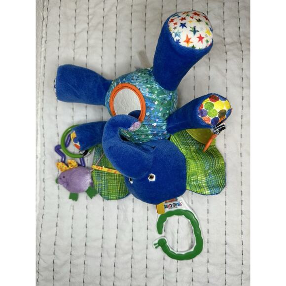 Eric Carle Teether Toy Lot Plush Duck Elephant Rattle Crinkle Baby Clip On 8” - Picture 4 of 5